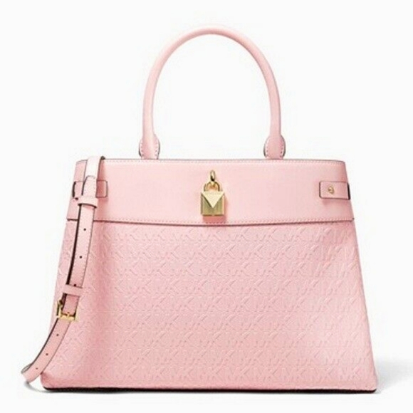 Michael Kors Handbags - ⚡1 Day Sale⚡NWT Michael Kors Powder Blush Pink Gramercy Large Satchel Logo
